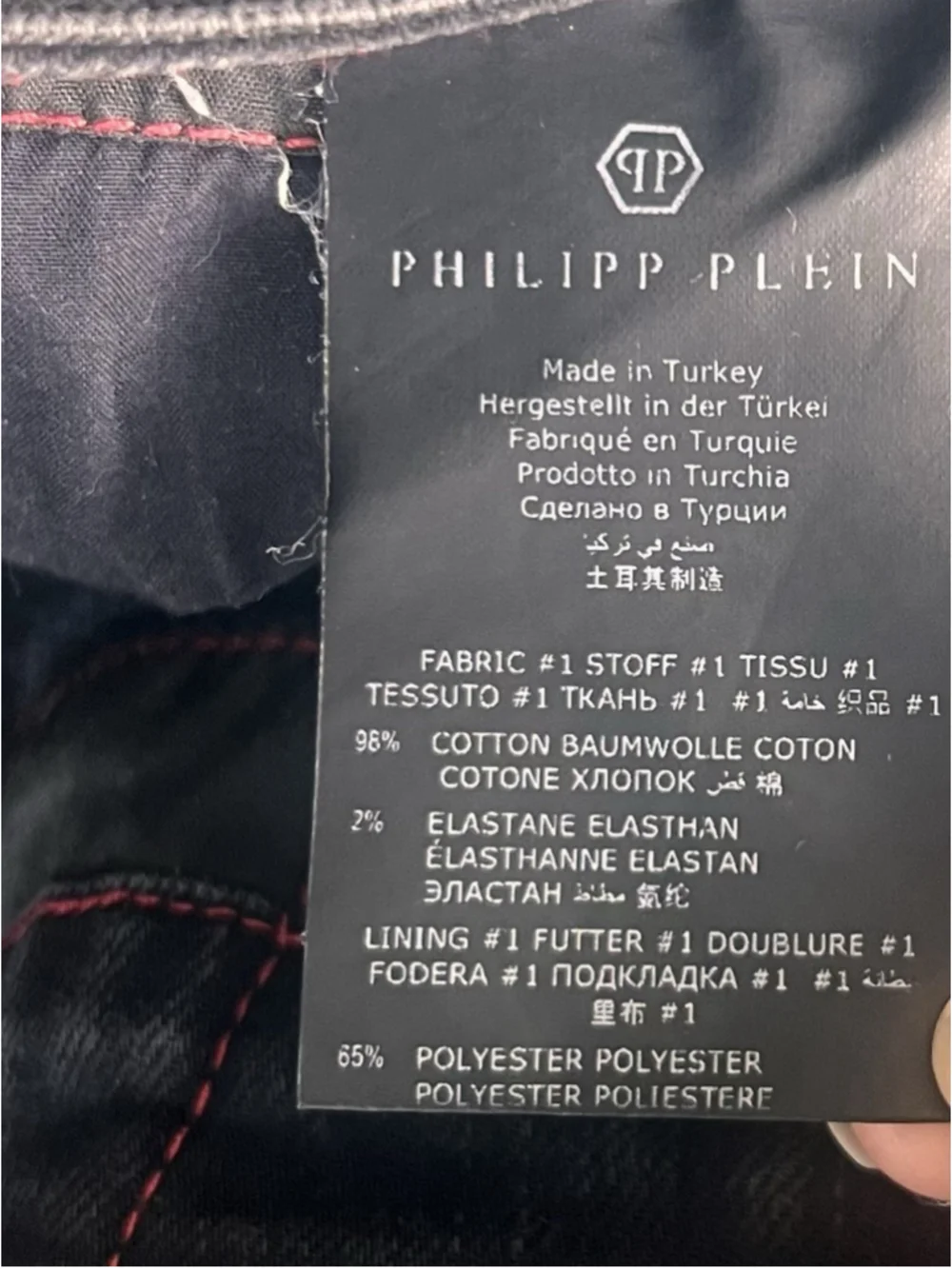 Philipp Plein Straight Supreme Skull Black Jean Pants Men’s Size 32 Slim Fit